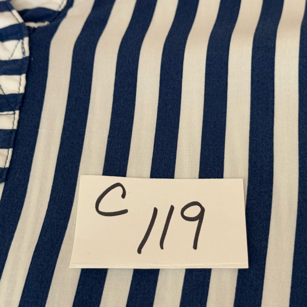 C-119 Jane &‎ Delancey PLUS SIZE 2X Blue & White Stripe Long Sleeve Blouse - Picture 13 of 15